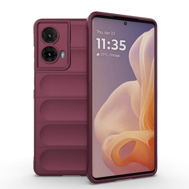 Husa pentru Motorola Moto G85 Liquid Silicone, Microfibre Lining, Non-Slip Airbag Design, burgundy