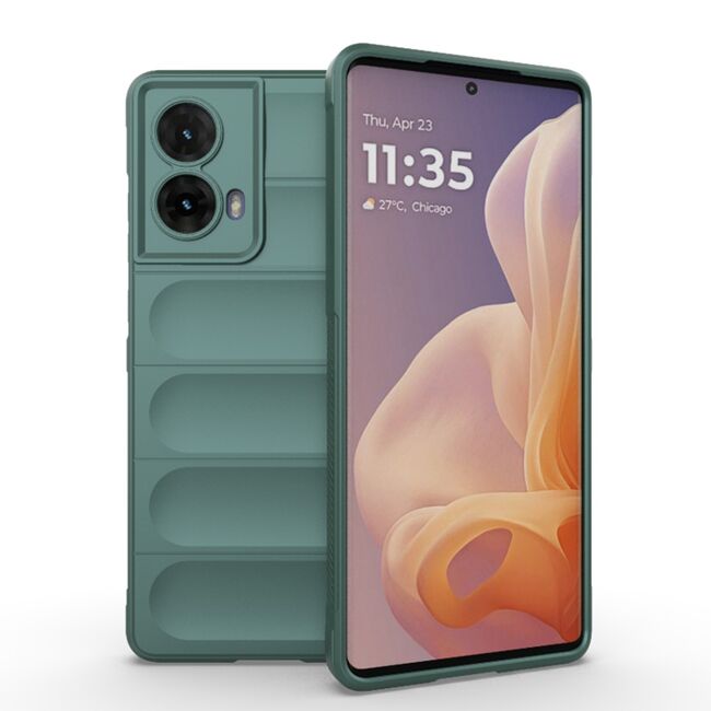 Husa pentru Motorola Moto G85 Liquid Silicone, Microfibre Lining, Non-Slip Airbag Design, verde