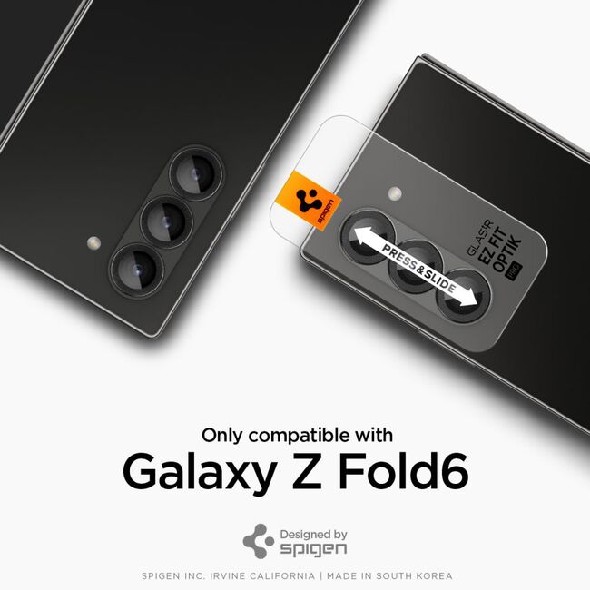 [Pachet 2x] Folie sticla camera Samsung Galaxy Z Fold 6 Spigen Glas.tR Optik, negru
