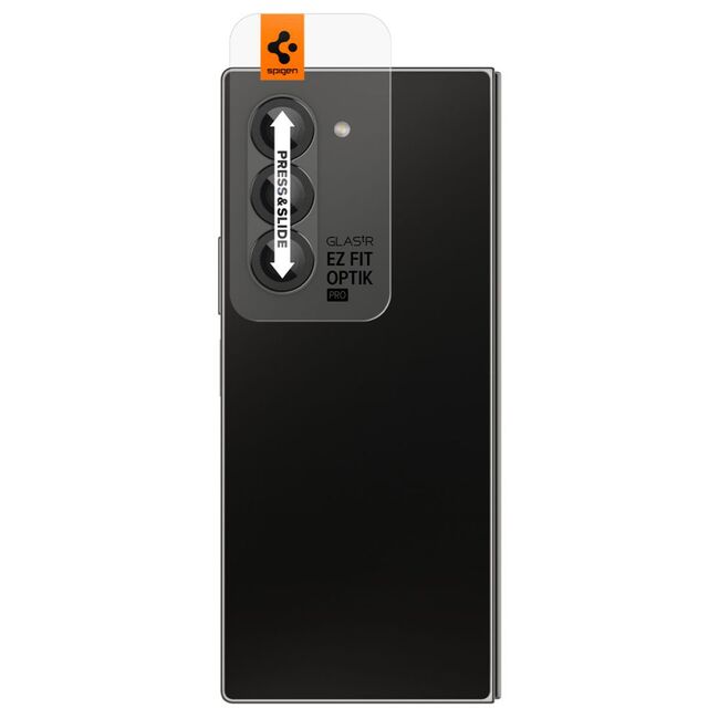 [Pachet 2x] Folie sticla camera Samsung Galaxy Z Fold 6 Spigen Glas.tR Optik, negru