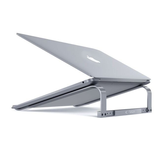 Suport Ergonomic Reglabil ULS100 din Aluminiu – Stand Laptop Universal până la 16", Design Pliabil, Răcire Eficientă, Antiderapant, gri inchis