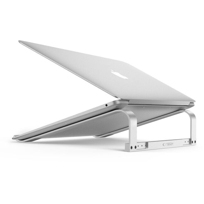 Suport Ergonomic Reglabil ULS100 din Aluminiu – Stand Laptop Universal până la 16", Design Pliabil, Răcire Eficientă, Antiderapant, argintiu