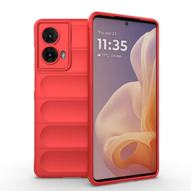 Husa pentru Motorola Moto G85 Liquid Silicone, Microfibre Lining, Non-Slip Airbag Design, rosu
