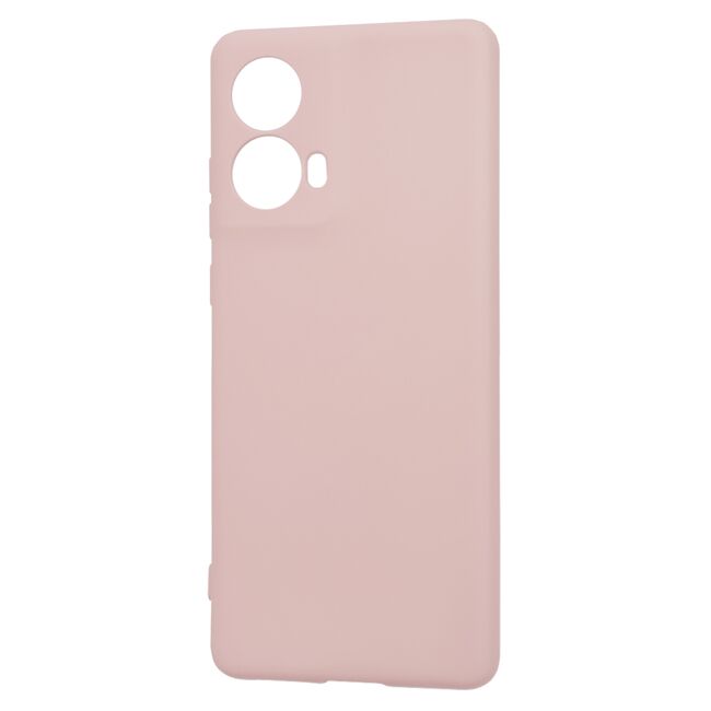 Husa pentru Motorola Moto G85 Liquid Silicone, subțire, captusita cu microfibra, anti amprentă, protectie cameră foto, pink sand