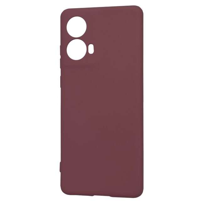 Husa pentru Motorola Moto G85 Liquid Silicone, subțire, captusita cu microfibra, anti amprentă, protectie cameră foto, burgundy