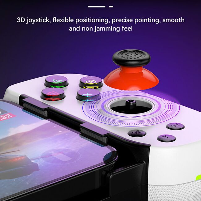 GamePad Controller Gaming Wireless pentru telefon Android, iOS, PC, PS, Bluetooth 5.0, 400 mAh, alb