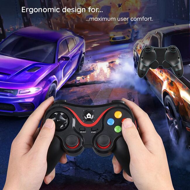 Gamepad Wireless Bluetooth 400mAh, Techsuit V8, albastru