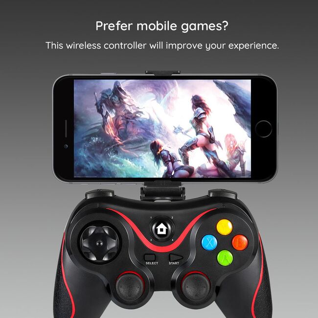 Gamepad Wireless Bluetooth 400mAh, Techsuit V8, albastru
