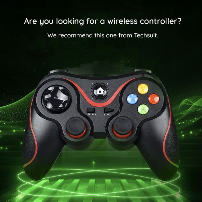 Gamepad Wireless Bluetooth 400mAh, Techsuit V8, albastru