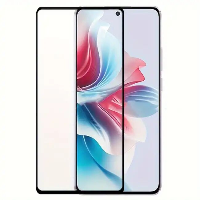 Folie sticla pentru Oppo Reno 12F,  Reno 12FS 111d Full Cover / Full Glue tempered glass - margini negre