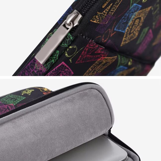 Husa pentru laptop 13-14 inch, eleganta si subtire, compartimente multiple, negru denim
