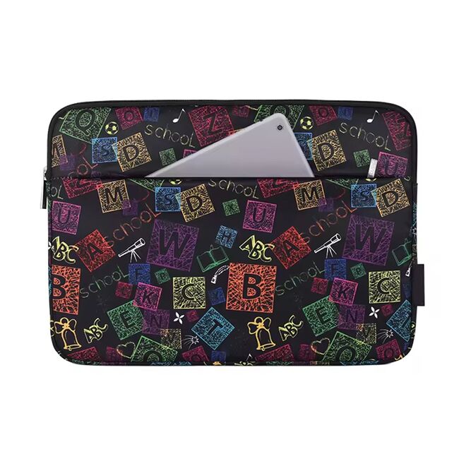 Husa pentru laptop 13-14 inch, eleganta si subtire, compartimente multiple, negru denim