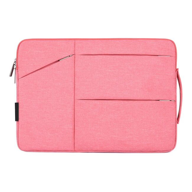 Husa pentru tableta universala 11-13 inch, eleganta si subtire, multiple compartimente si maner, protectie sporita, roz orhidee