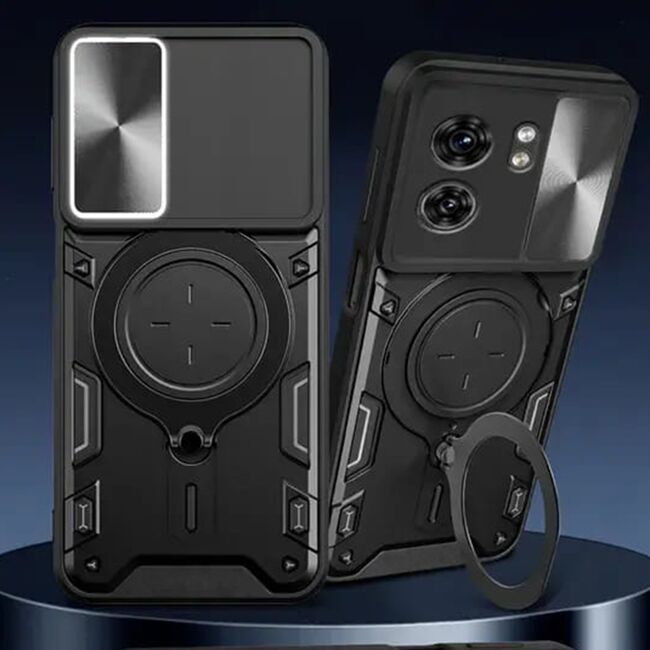 Husa pentru  Motorola Edge 40 NEO cu protecție pentru cameră și suport magnetic integrat Ring Shockproof, rose gold