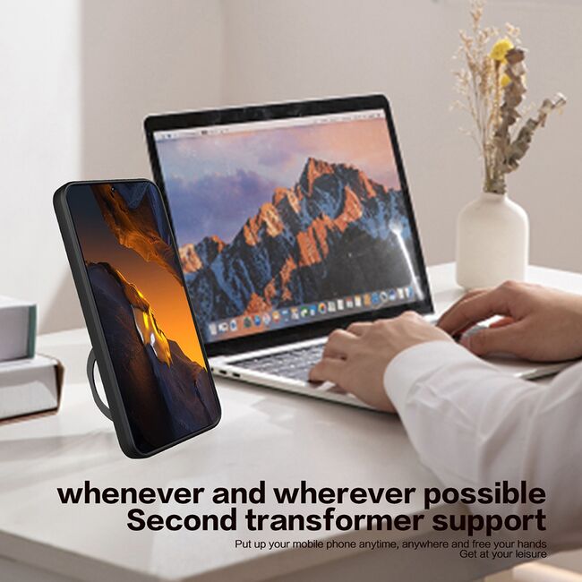 Husa pentru  Motorola Moto G13 cu protecție pentru cameră și suport magnetic integrat Ring Shockproof, rosu