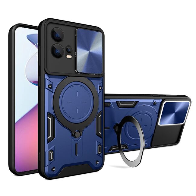 Husa pentru  Motorola Moto G72 cu protecție pentru cameră și suport magnetic integrat Ring Shockproof, albastru