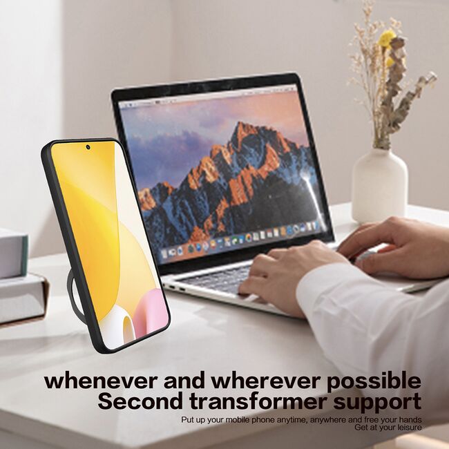 Husa pentru  Motorola Moto G84 cu protecție pentru cameră și suport magnetic integrat Ring Shockproof, mov