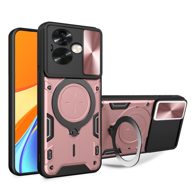 Husa pentru  Oppo A79 5G cu protecție pentru cameră și suport magnetic integrat Ring Shockproof, rose gold