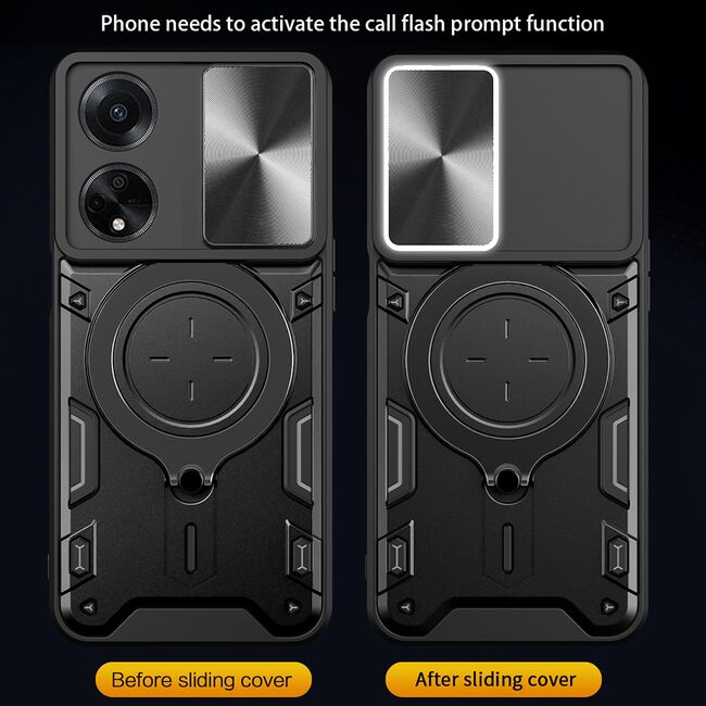 Husa pentru  Oppo A98 cu protecție pentru cameră și suport magnetic integrat Ring Shockproof, rosu