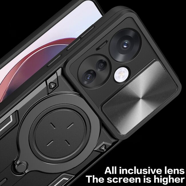 Husa pentru  Oppo Reno 11F cu protecție pentru cameră și suport magnetic integrat Ring Shockproof, mov