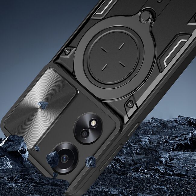 Husa pentru Husa Oppo A58 4G cu protecție pentru cameră și suport magnetic integrat Ring Shockproof, mov