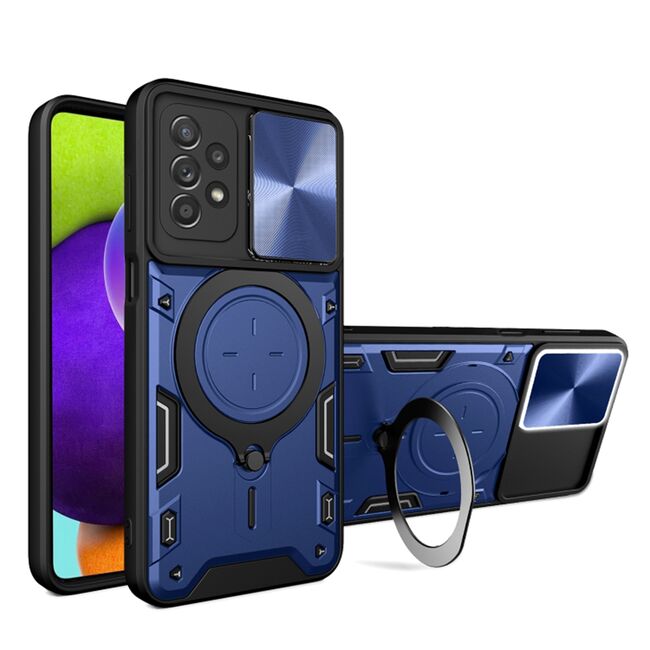 Husa pentru Samsung Galaxy A52  / A52s cu protecție pentru cameră și suport magnetic integrat Ring Shockproof, albastru