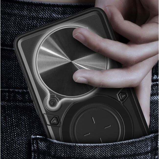 Husa pentru  Honor Magic 5 Lite cu protecție pentru cameră și suport magnetic integrat Ring Shockproof, negru
