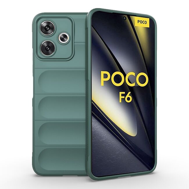 Husa pentru  Poco F6 Liquid Silicone, Microfibre Lining, Non-Slip Airbag Design, verde
