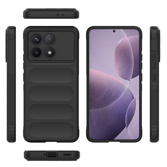 Husa pentru  Poco F6 Pro Liquid Silicone, Microfibre Lining, Non-Slip Airbag Design, negru