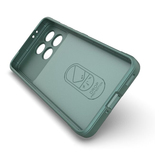 Husa pentru  Poco F6 Pro Liquid Silicone, Microfibre Lining, Non-Slip Airbag Design, verde