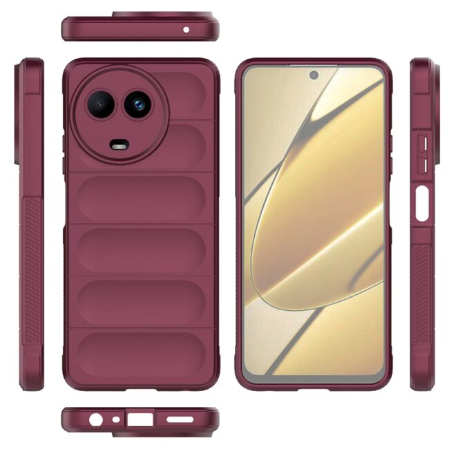 Husa pentru  Realme 11 Liquid Silicone, Microfibre Lining, Non-Slip Airbag Design, bordeaux