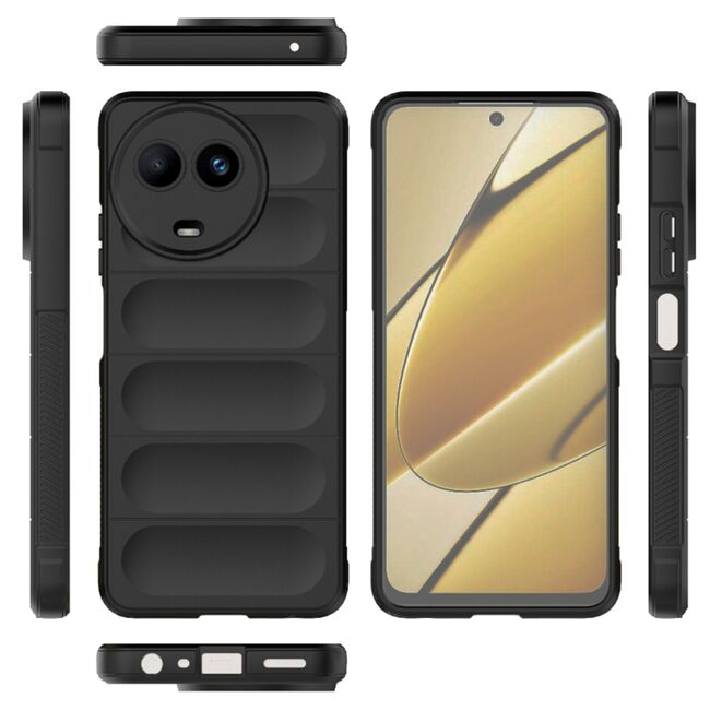 Husa pentru  Realme 11 Liquid Silicone, Microfibre Lining, Non-Slip Airbag Design, negru