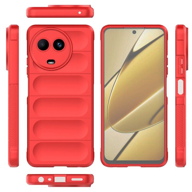 Husa pentru  Realme 11 Liquid Silicone, Microfibre Lining, Non-Slip Airbag Design, rosu
