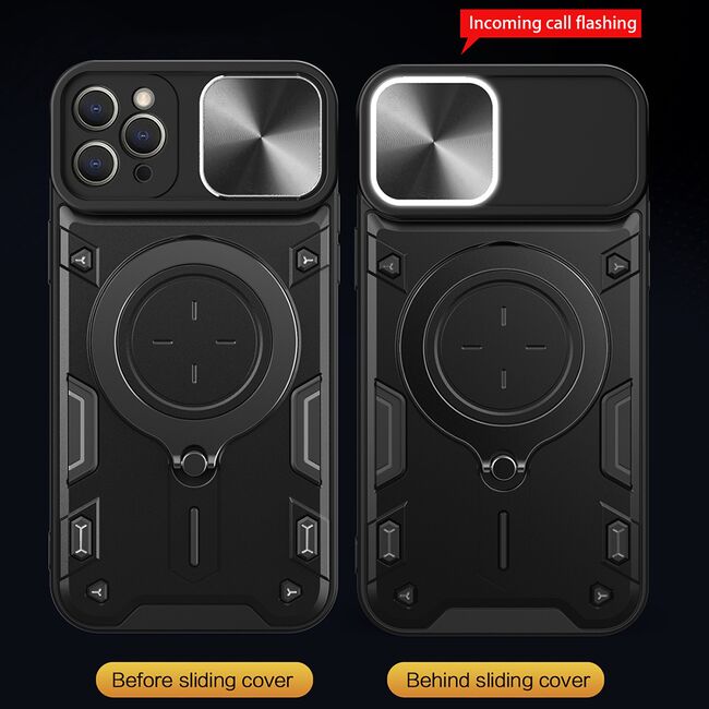 Husa pentru  iPhone 11 Pro Max cu protecție pentru cameră și suport magnetic integrat Ring Shockproof, albastru