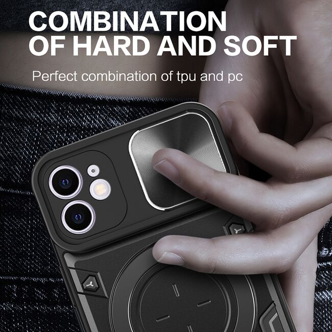Husa pentru  iPhone 11 cu protecție pentru cameră și suport magnetic integrat Ring Shockproof, mov
