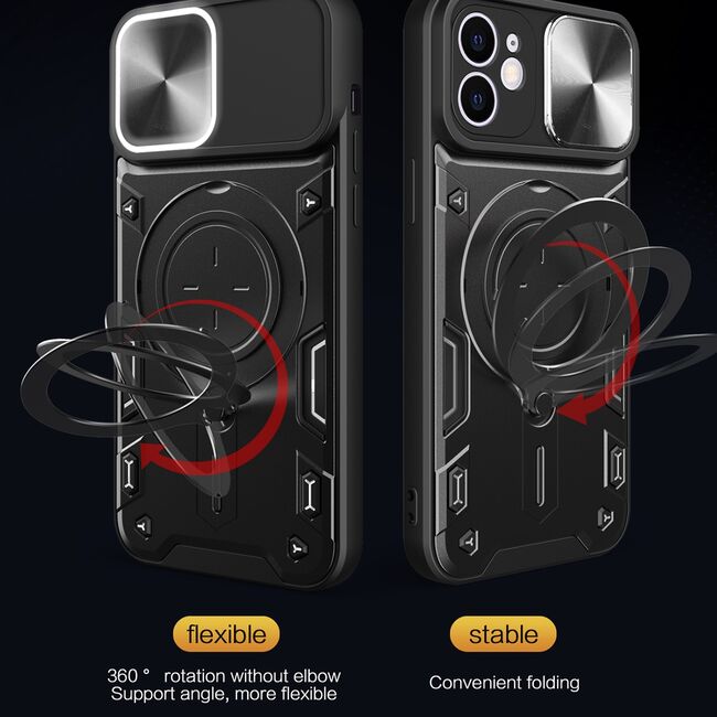 Husa pentru  iPhone 13 cu protecție pentru cameră și suport magnetic integrat Ring Shockproof, albastru