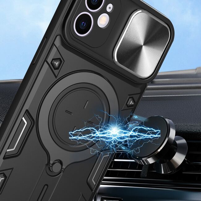 Husa pentru  iPhone 14 cu protecție pentru cameră și suport magnetic integrat Ring Shockproof, rosu