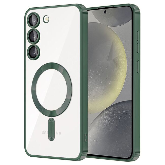 Husa pentru  Samsung Galaxy S23 Plus  cu MagSafe si protectie pentru lentile anti-shock 1.5 mm - verde