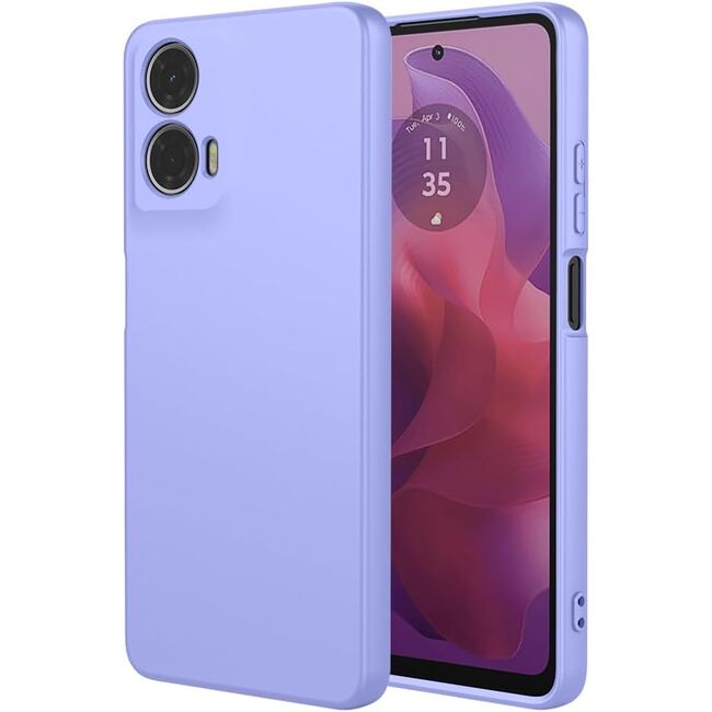 Husa pentru Motorola Moto G04 / G24 / G24 Power Liquid Silicone, subțire, captusita cu microfibra, anti amprentă, protectie cameră foto, mov