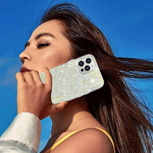 Husa pentru  Samsung Galaxy A35 cu sclipici Liquid Crystal Glitter, argintiu