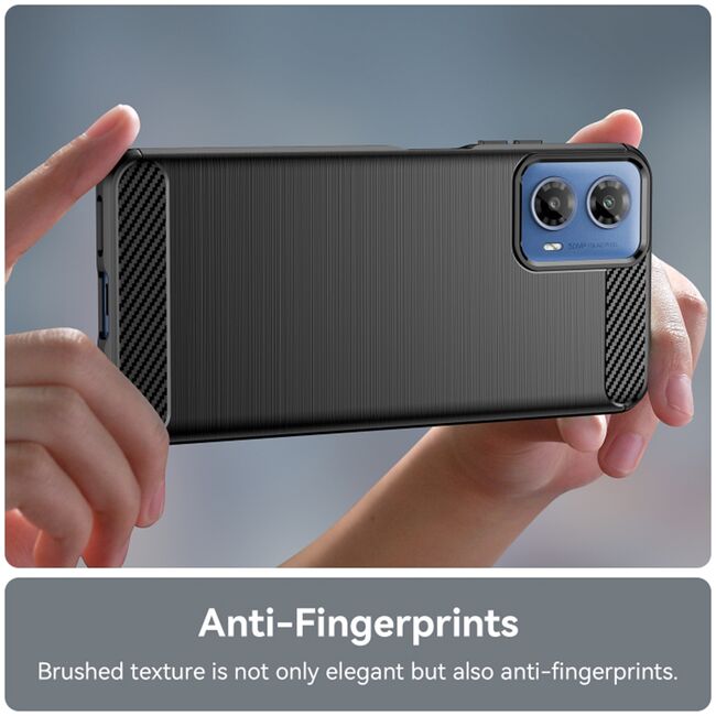 Husa pentru Motorola Moto E14 Liquid Carbon Silicone, negru
