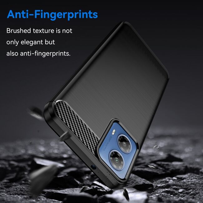 Husa pentru Motorola Moto E14 Liquid Carbon Silicone, negru