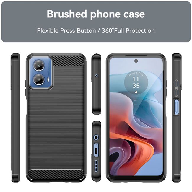 Husa pentru Motorola Moto E14 Liquid Carbon Silicone, negru