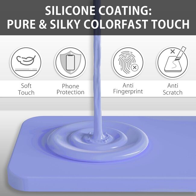 Husa pentru  Samsung Galaxy S24 Ultra Liquid Silicone, subțire, captusita cu microfibra, anti amprentă, protectie cameră foto, lavanda