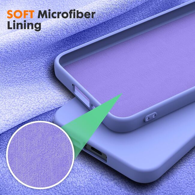Husa pentru  Samsung Galaxy S24 Liquid Silicone, subțire, captusita cu microfibra, anti amprentă, protectie cameră foto, mov