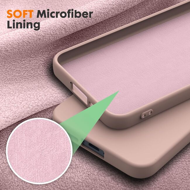 Husa pentru  Samsung Galaxy S24 Liquid Silicone, subțire, captusita cu microfibra, anti amprentă, protectie cameră foto, roz