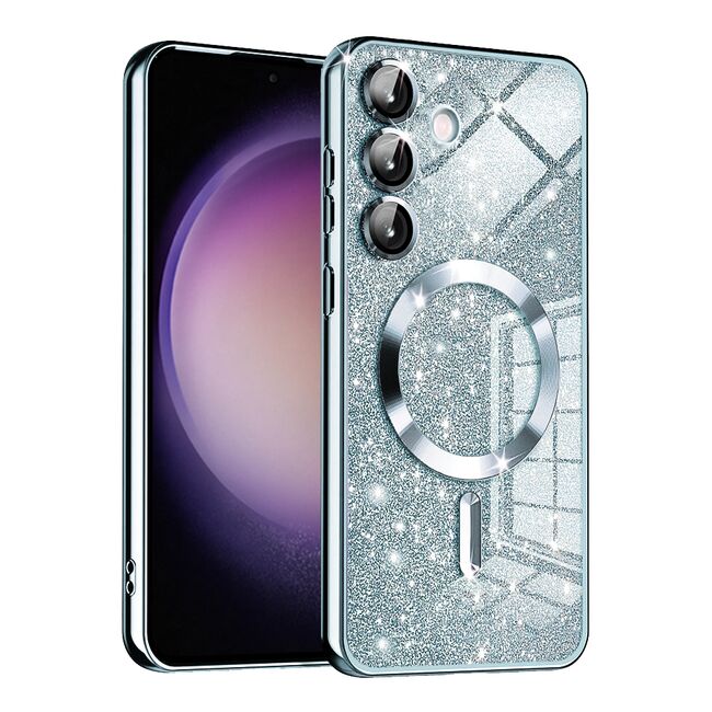 Husa pentru  Samsung Galaxy S23 FE cu MagSafe Sparkle Glare Detachable Layer, cu protectie lentile - bue