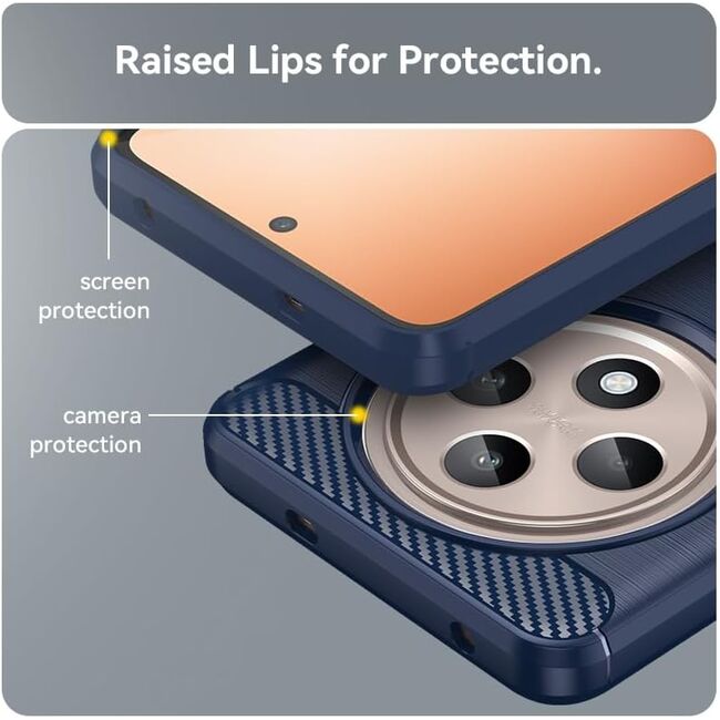 Husa pentru Oppo Reno 12F, 12FS Carbon Liquid Silicone, albastru