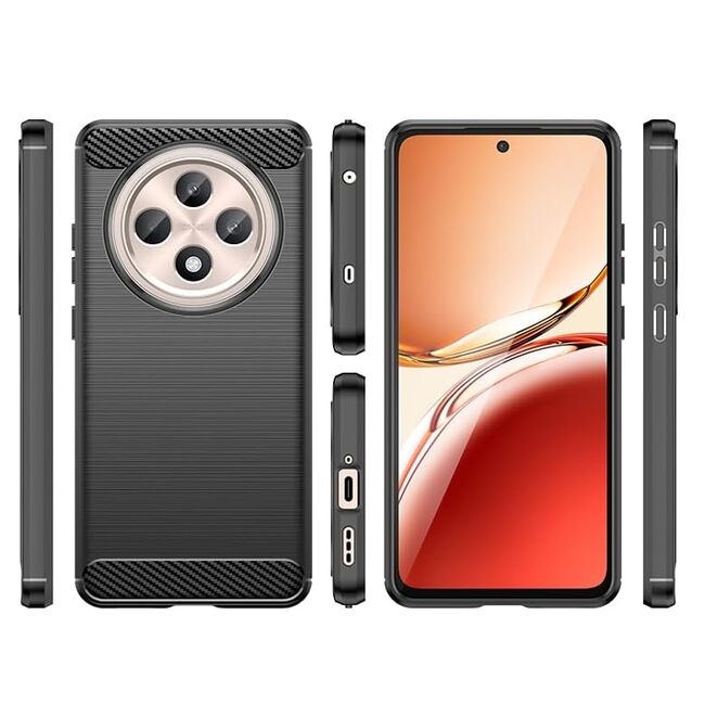 Husa pentru Oppo Reno 12F, 12FS Carbon Liquid Silicone, negru
