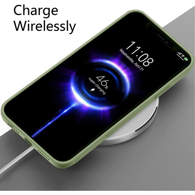 Husa pentru  iPhone 15 Pro Max Liquid Silicone, subțire, captusita cu microfibra, anti amprentă, protectie cameră foto, verde